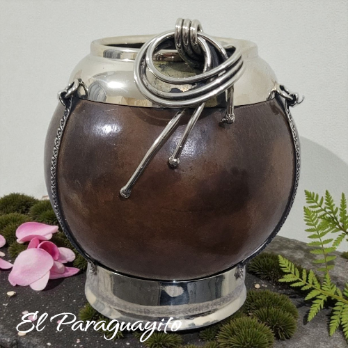 Mate Porongo base imperial y virola de alpaca Lazo