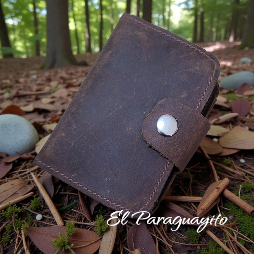 Juego estuche de cartas en cuero con broche