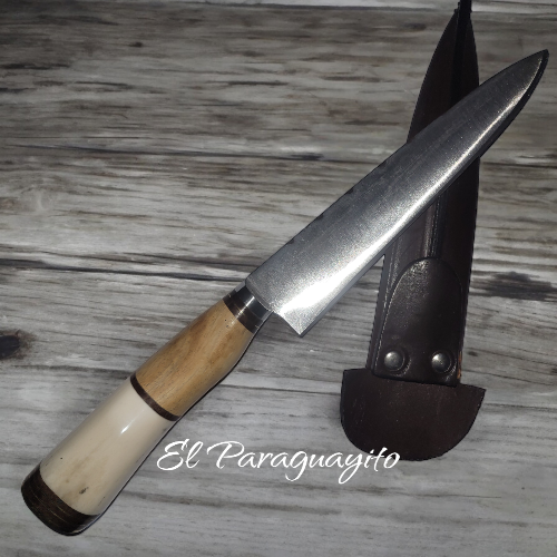 Cuchillo Verijero de acero al carbono mango madera bicolor 16 cms