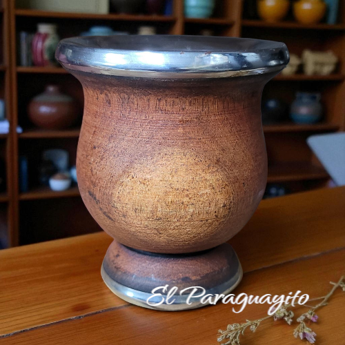 Mate de algarrobo copita base y virola de acero inox