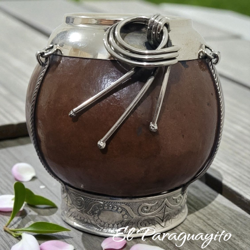 Mate Porongo base imperial y virola de alpaca Lazo