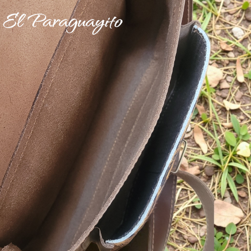 Cartera Denisse café oscuro animal print