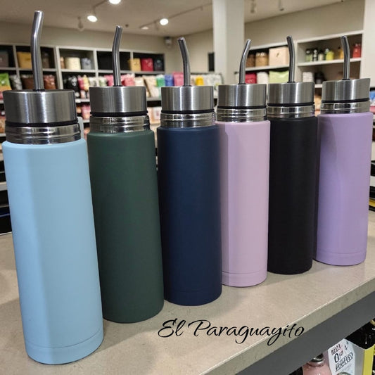 Termo Mate autocebante 750 ml acero inox 2 en 1