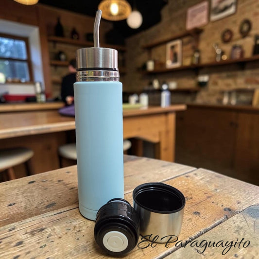 Termo Mate autocebante 750 ml acero inox 2 en 1