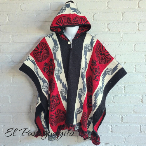 Poncho Alpaca standar con capucha