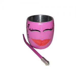 Mate pintado muñeca rosa