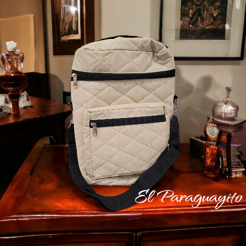 Bolso matero de tela beige