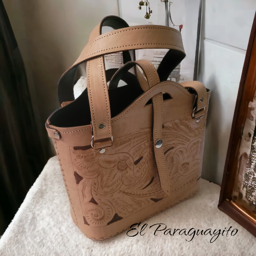 Cartera matera cuero Paraguayo Beige