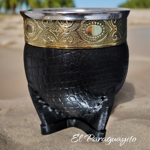 Mate Imperial uruguayo deluxe crocó negro