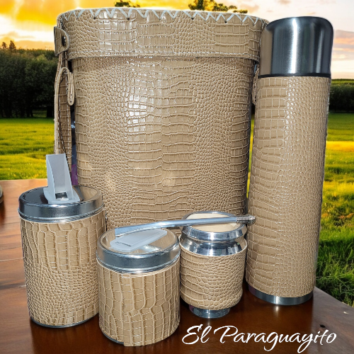 Set completo 6 piezas café claro